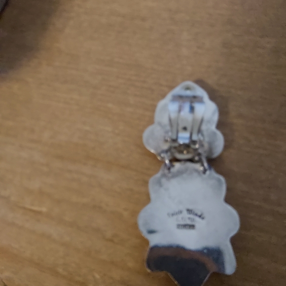 SOLD One L.V.M. Spirit Winds Sterling Silver Spiny Oyster/Coral Earring Clip On - Picture 6 of 14